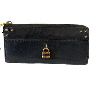 Chloe Black Wallet with Gold Accents